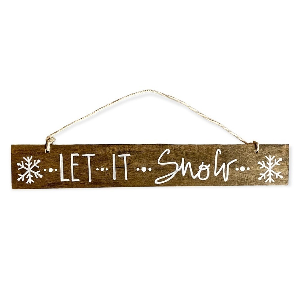 Let It Snow Wooden Holiday Decor Sign